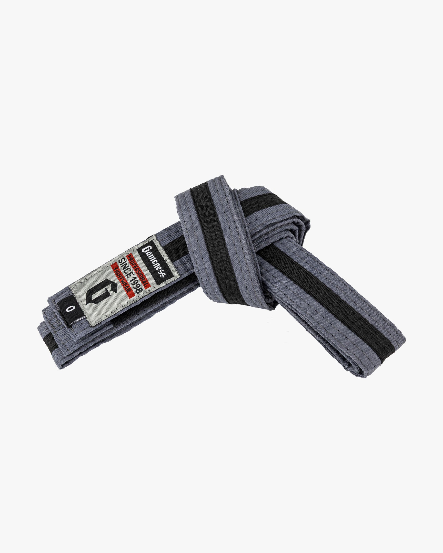 Gamess Ultra-Light Striped Competition Belt - ready just need dims Grey Black