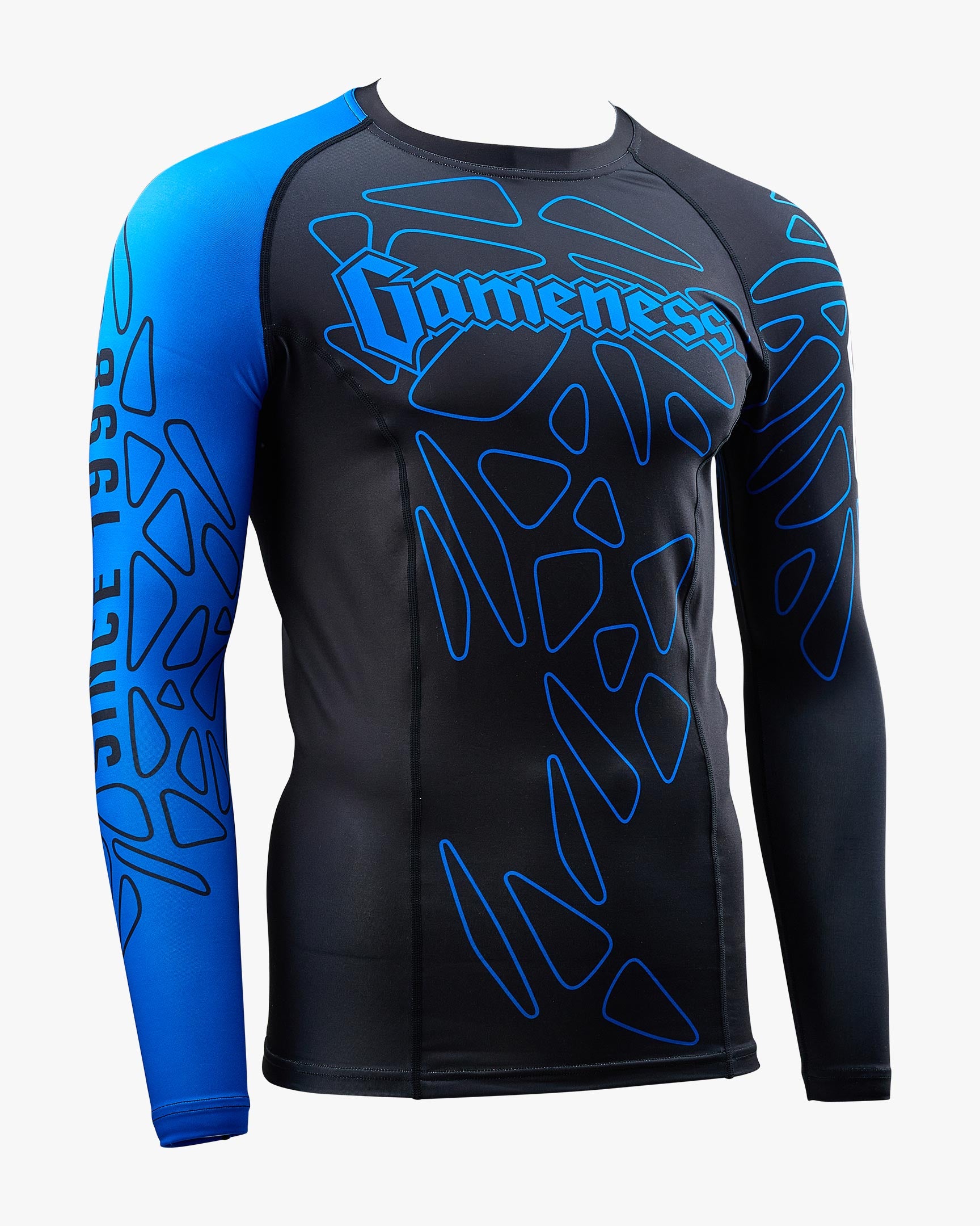 Gameness Men's Long Sleeve Pro Rank Rash Guard Blue