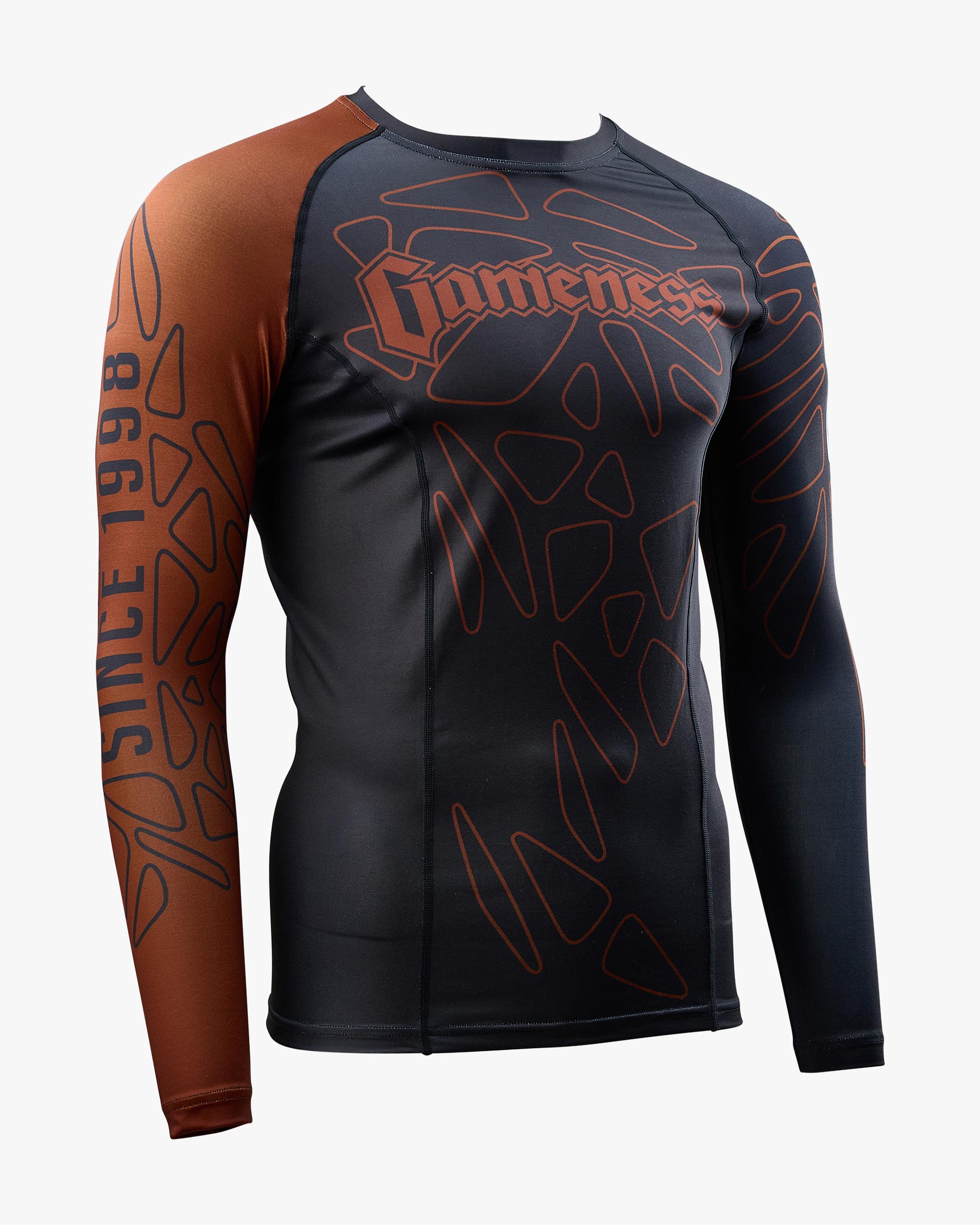 Gameness Men's Long Sleeve Pro Rank Rash Guard Brown