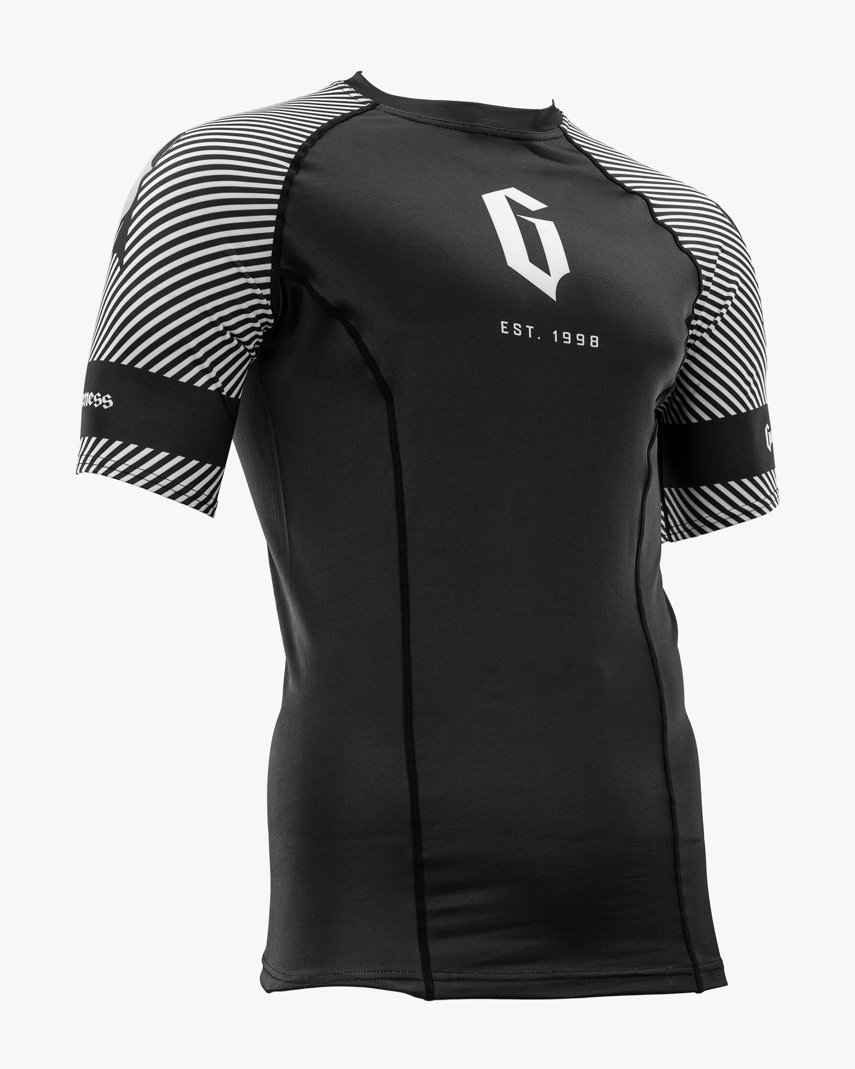 Gameness Spirit Animal Short Sleeve Rash Guard Black White