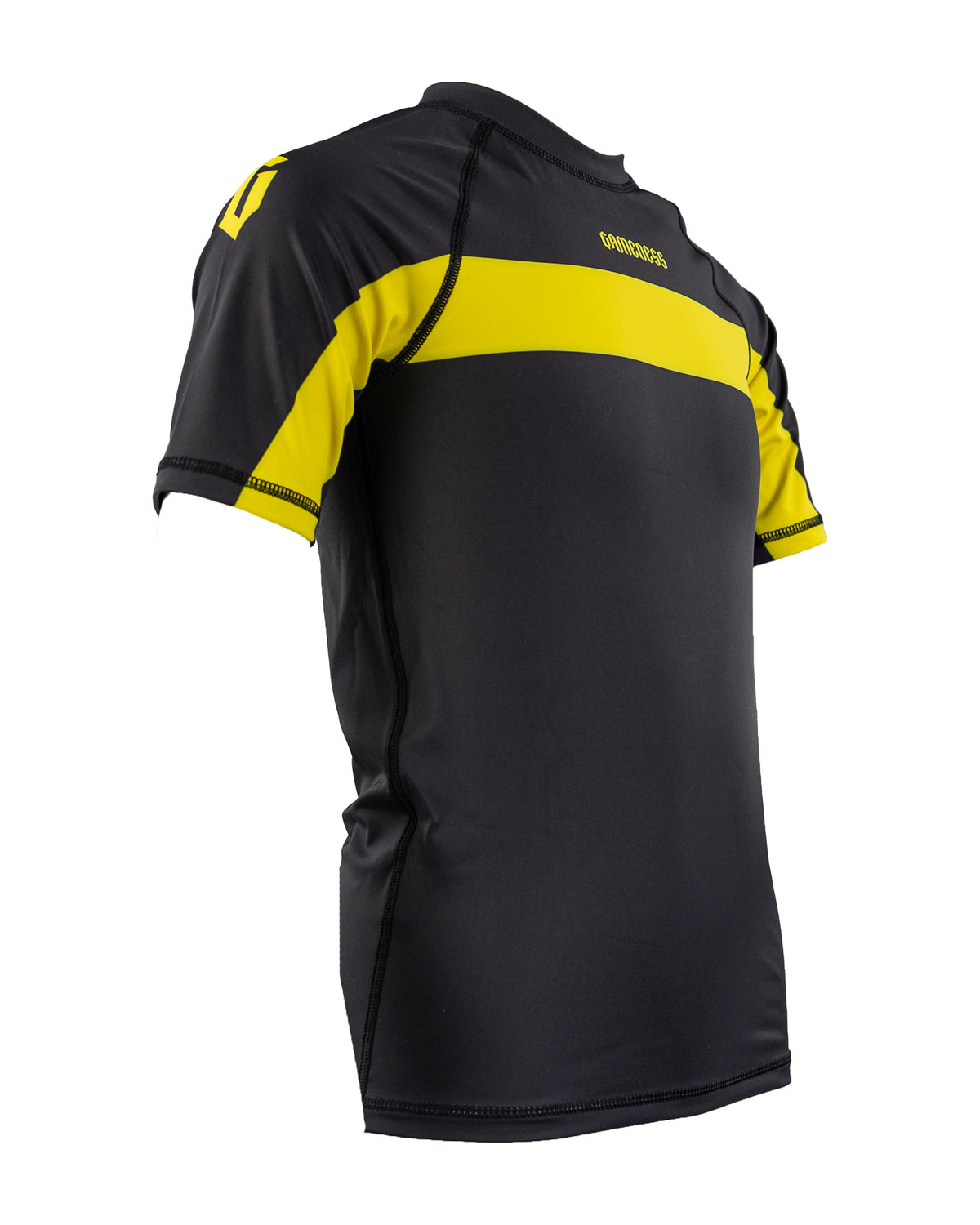 Gameness Pro Ranked Youth Short Sleeve Rash Guard Black Yellow