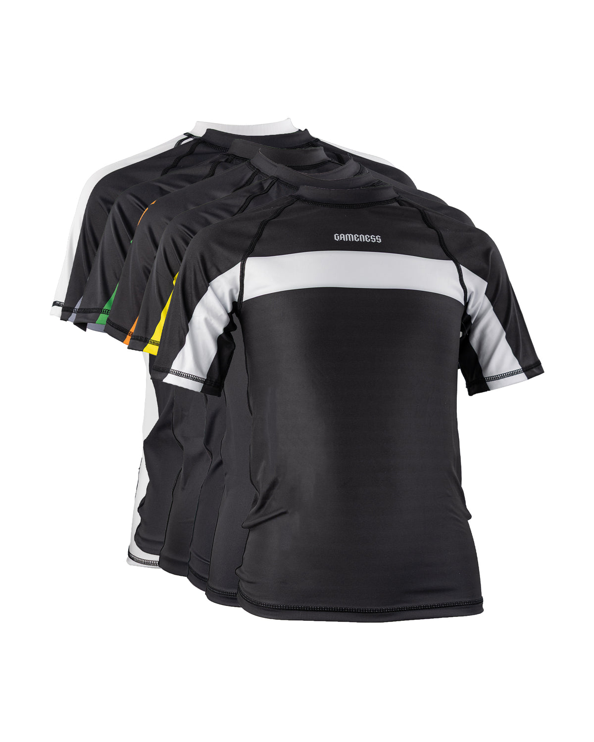 Gameness Pro Ranked Youth Short Sleeve Rash Guard Black White