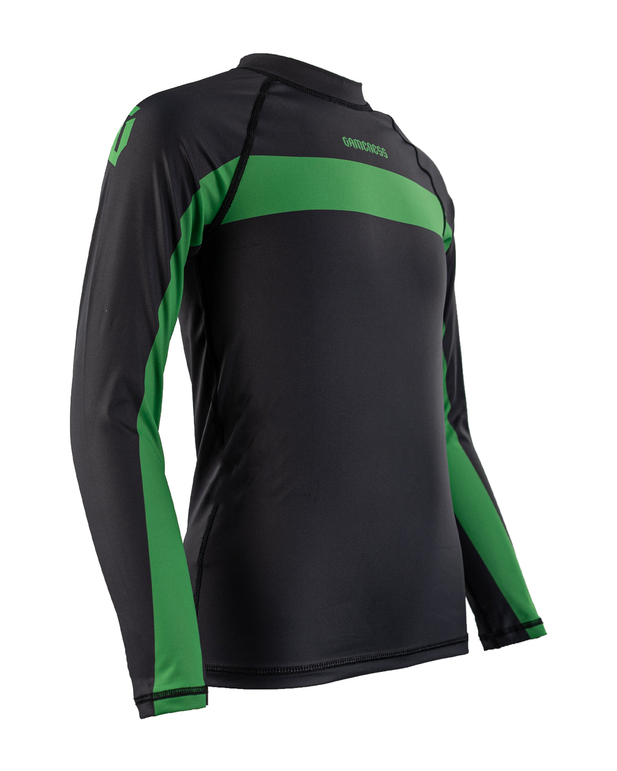 Gameness Pro Ranked Youth Long Sleeve Rash Guard Black Green
