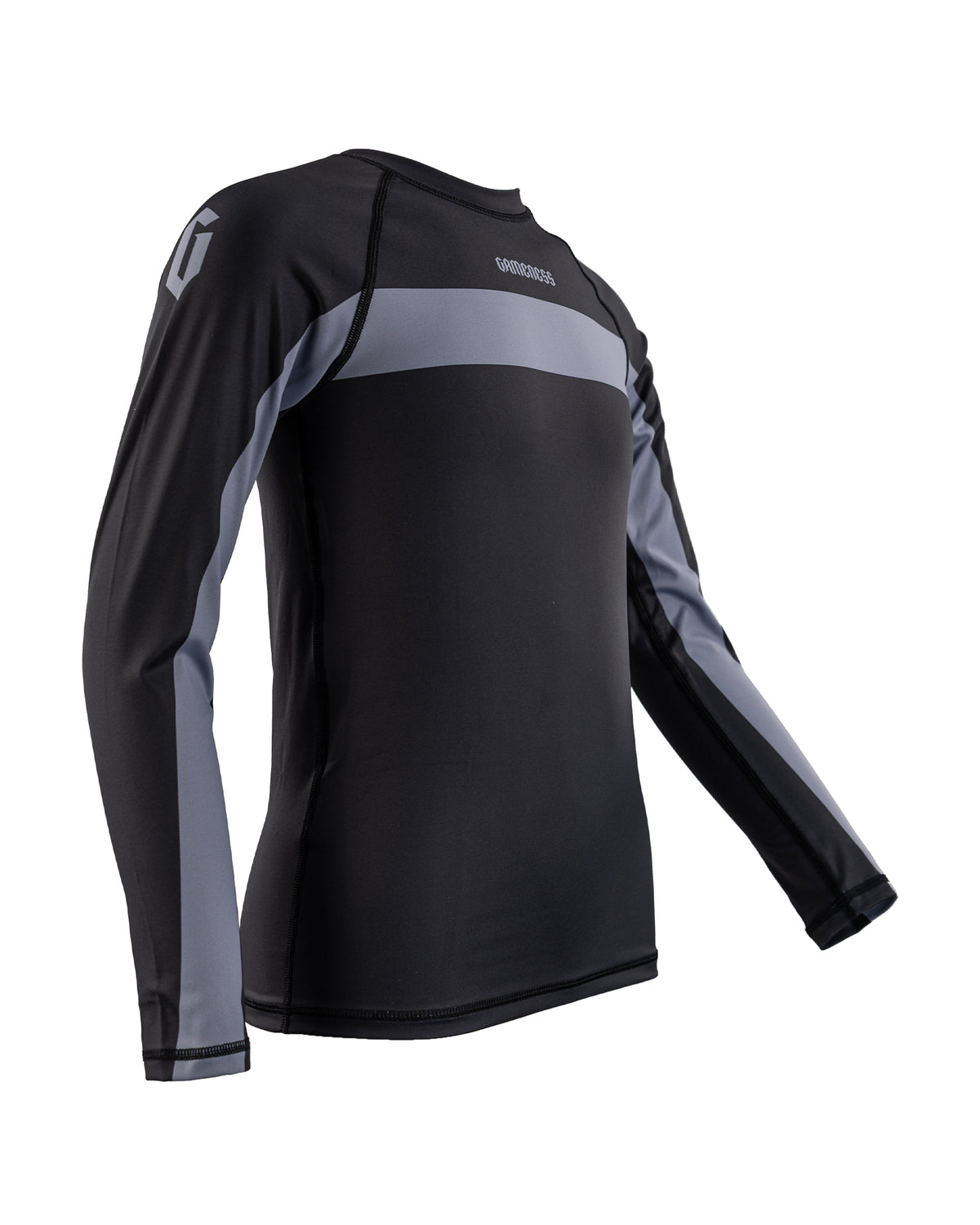 Gameness Pro Ranked Youth Long Sleeve Rash Guard Black Grey