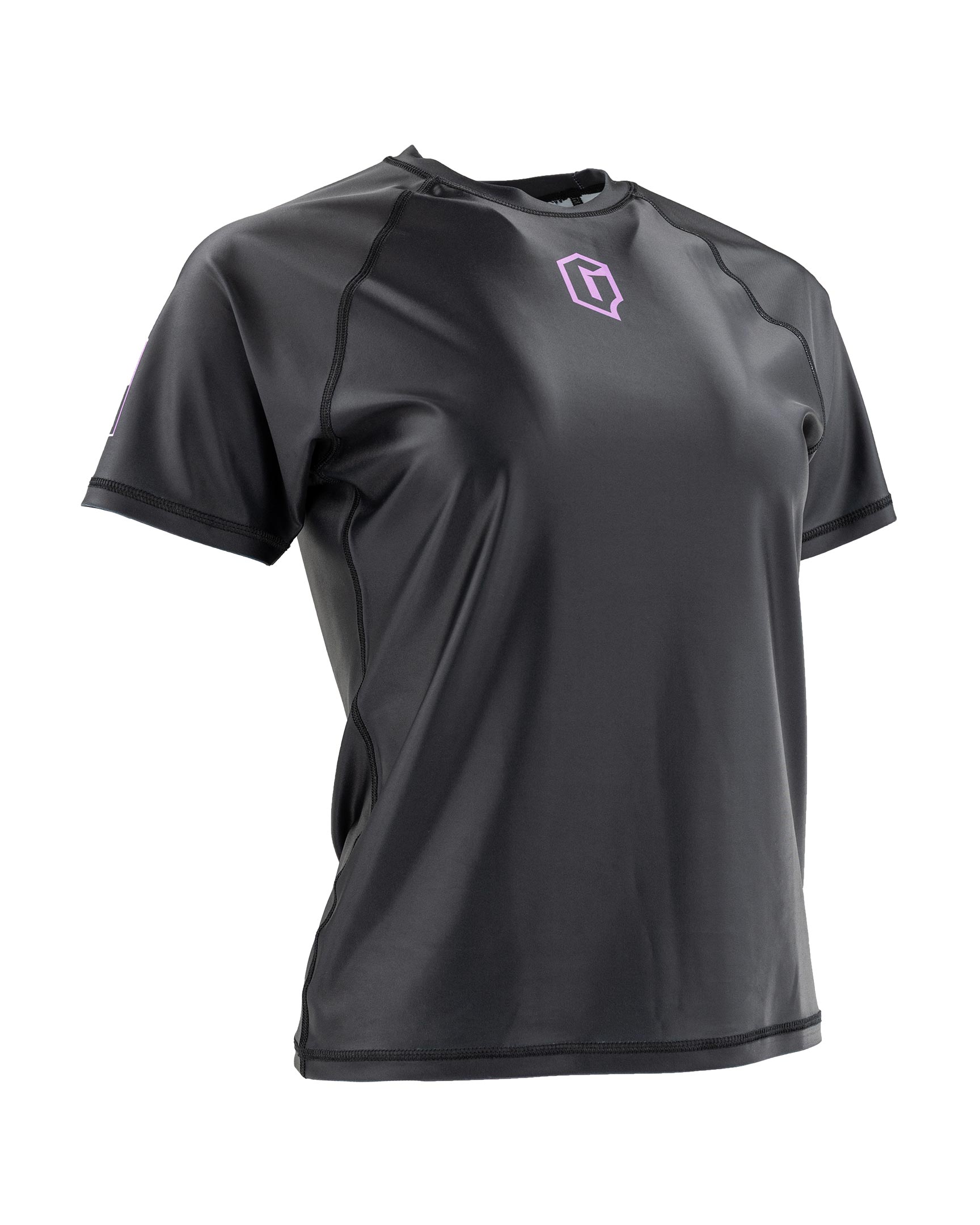 Gameness Women's Short Sleeve Evreda Rash Guard Black Purple