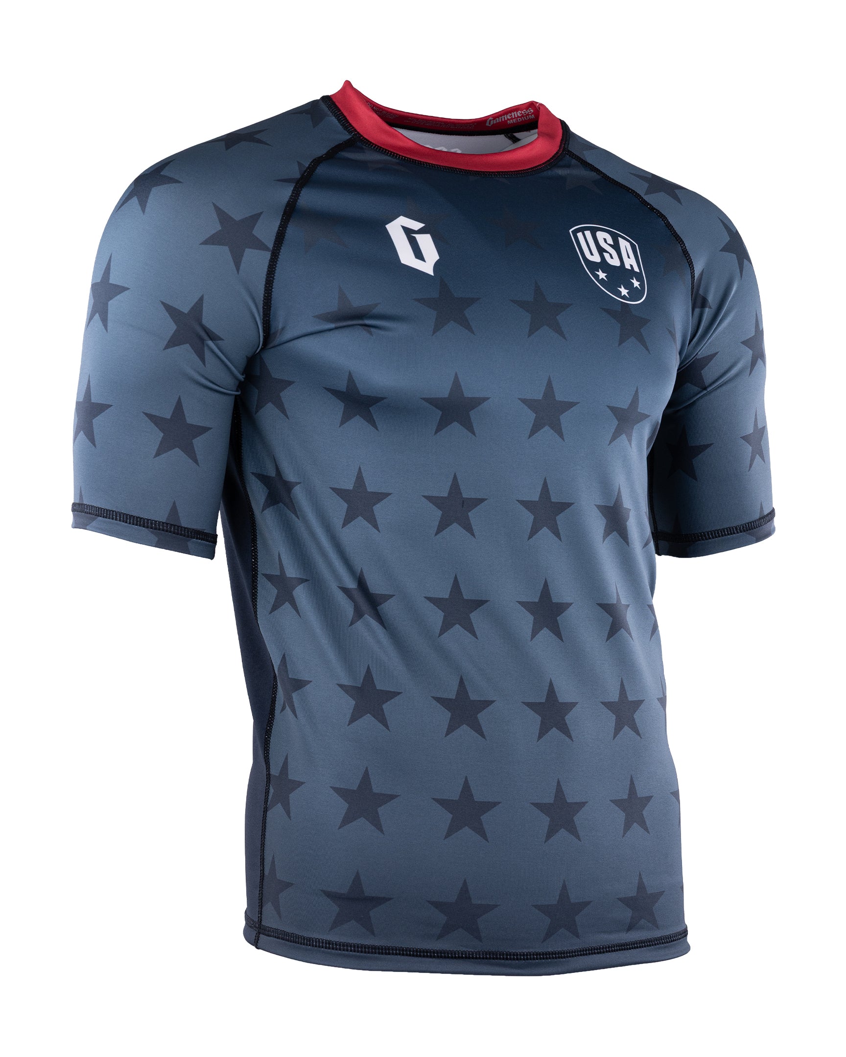 GAMENESS USA STARS SHORT SLEEVE RASH GUARD - needs images and copy and WS $