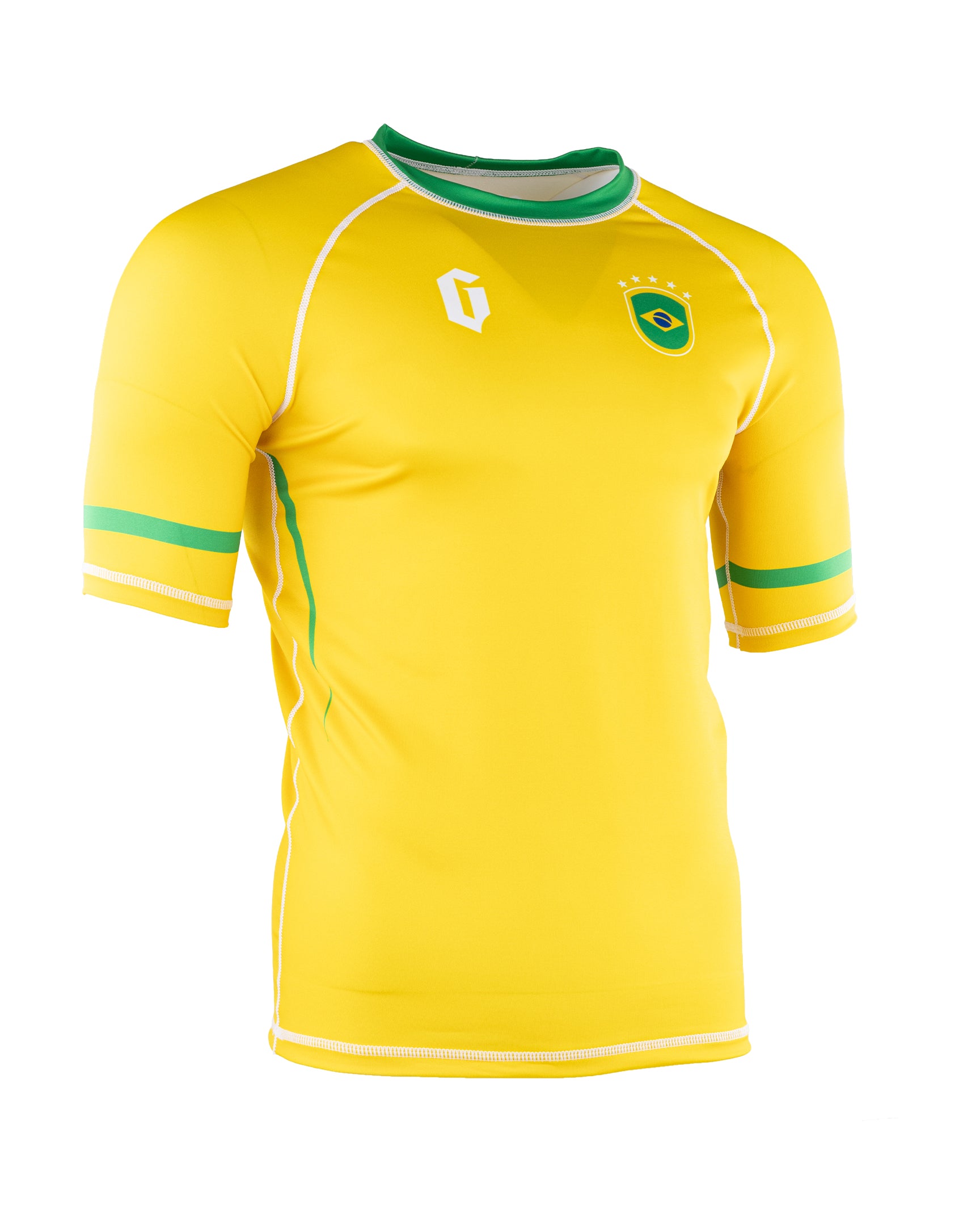 GAMENESS BRAZIL SHORT SLEEVE RASH GUARD - just awaiting pricing to pull in + WS $ Yellow