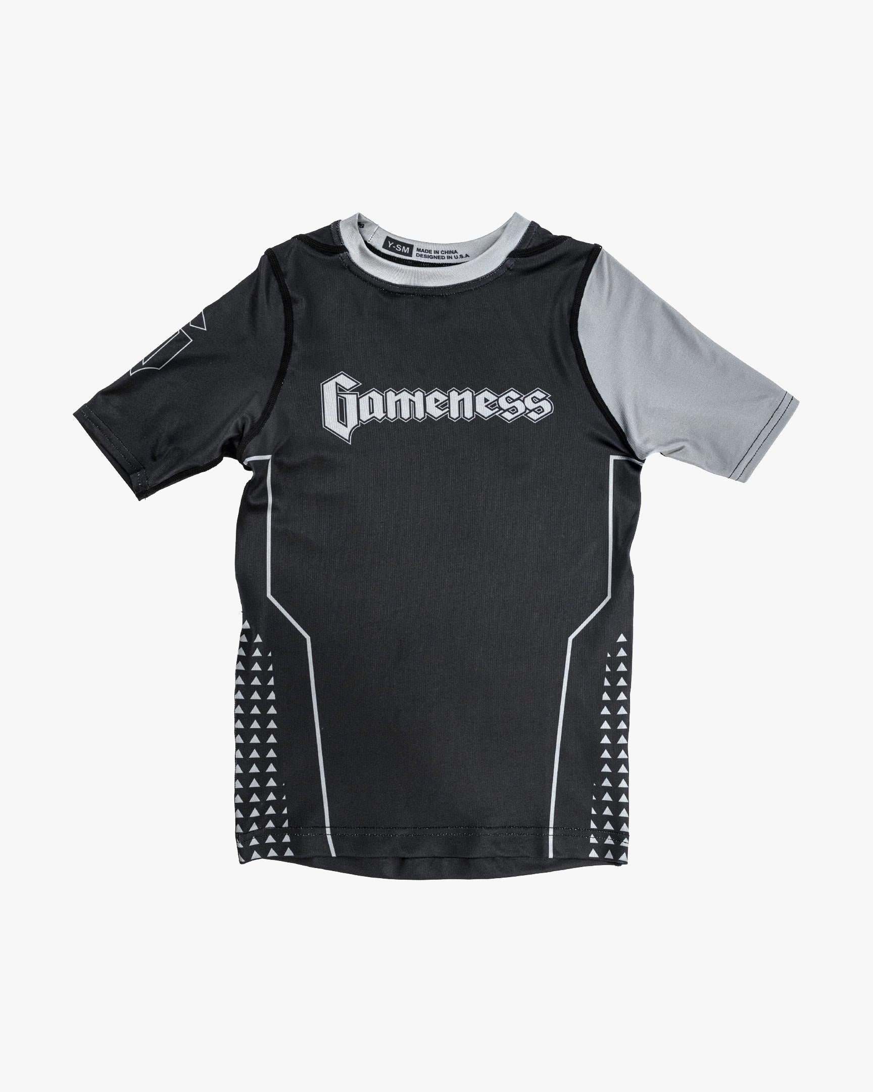 Gameness Youth Short Sleeve Ranked Rash Guard Grey