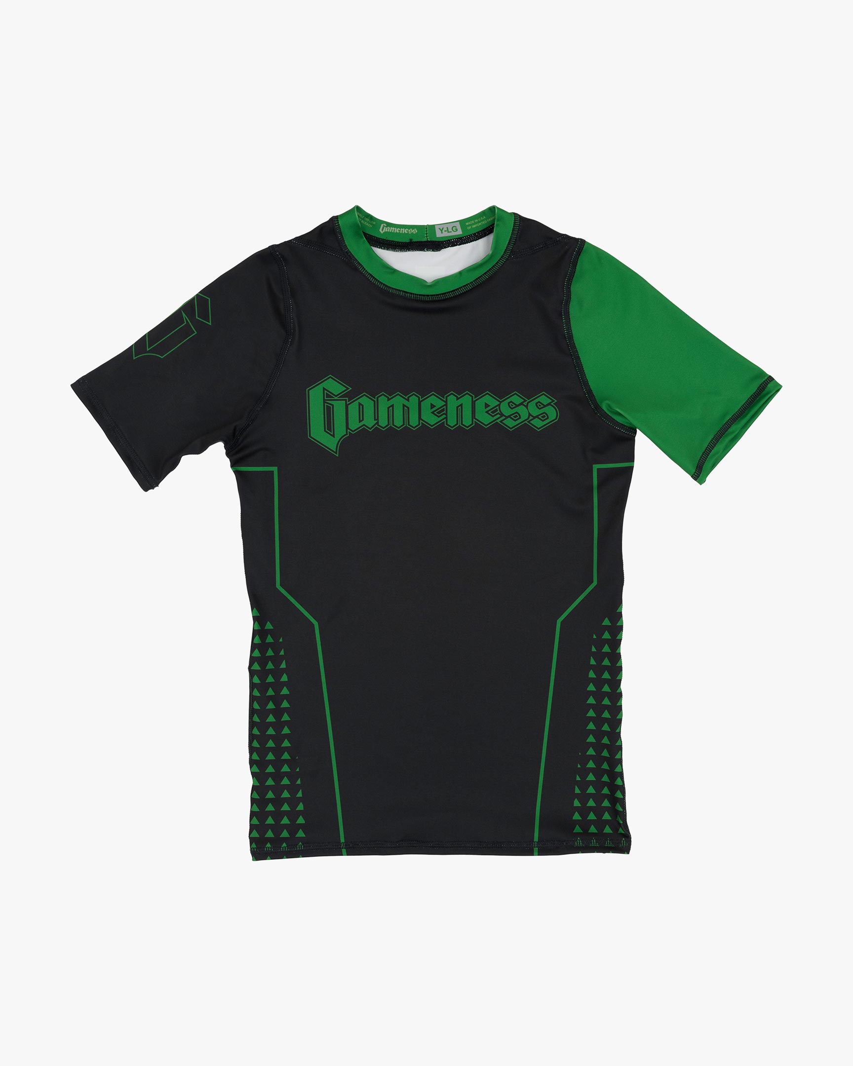 Gameness Youth Short Sleeve Ranked Rash Guard Green