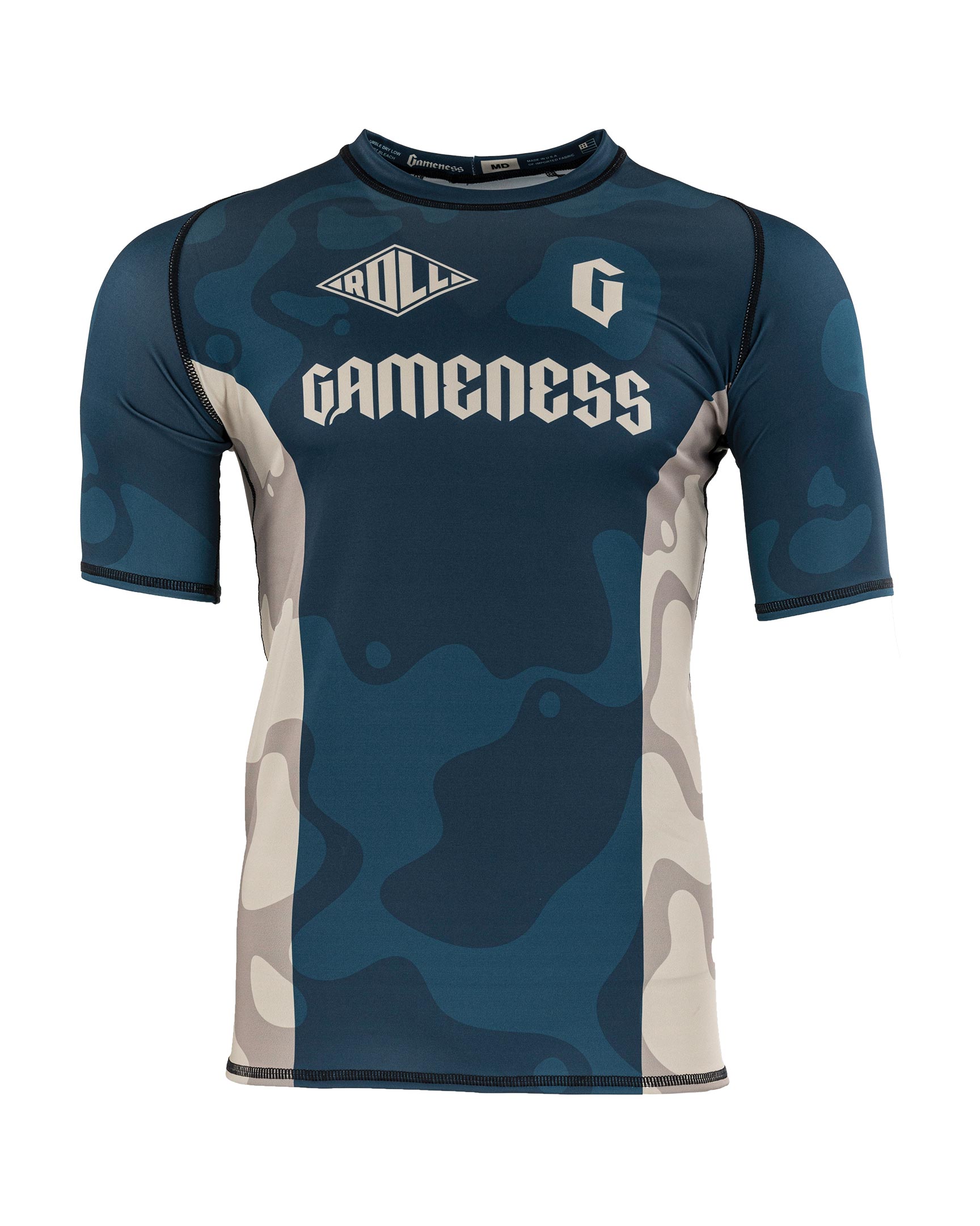 Gameness Mens Short Sleeved Meeting Of The Waters Rash Guard