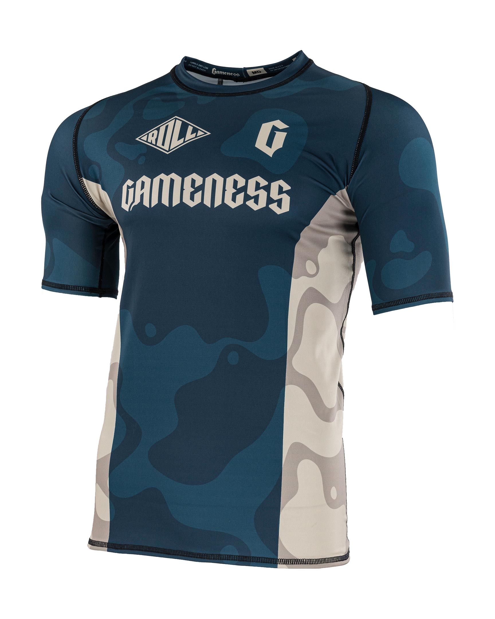 Gameness Mens Short Sleeved Meeting Of The Waters Rash Guard