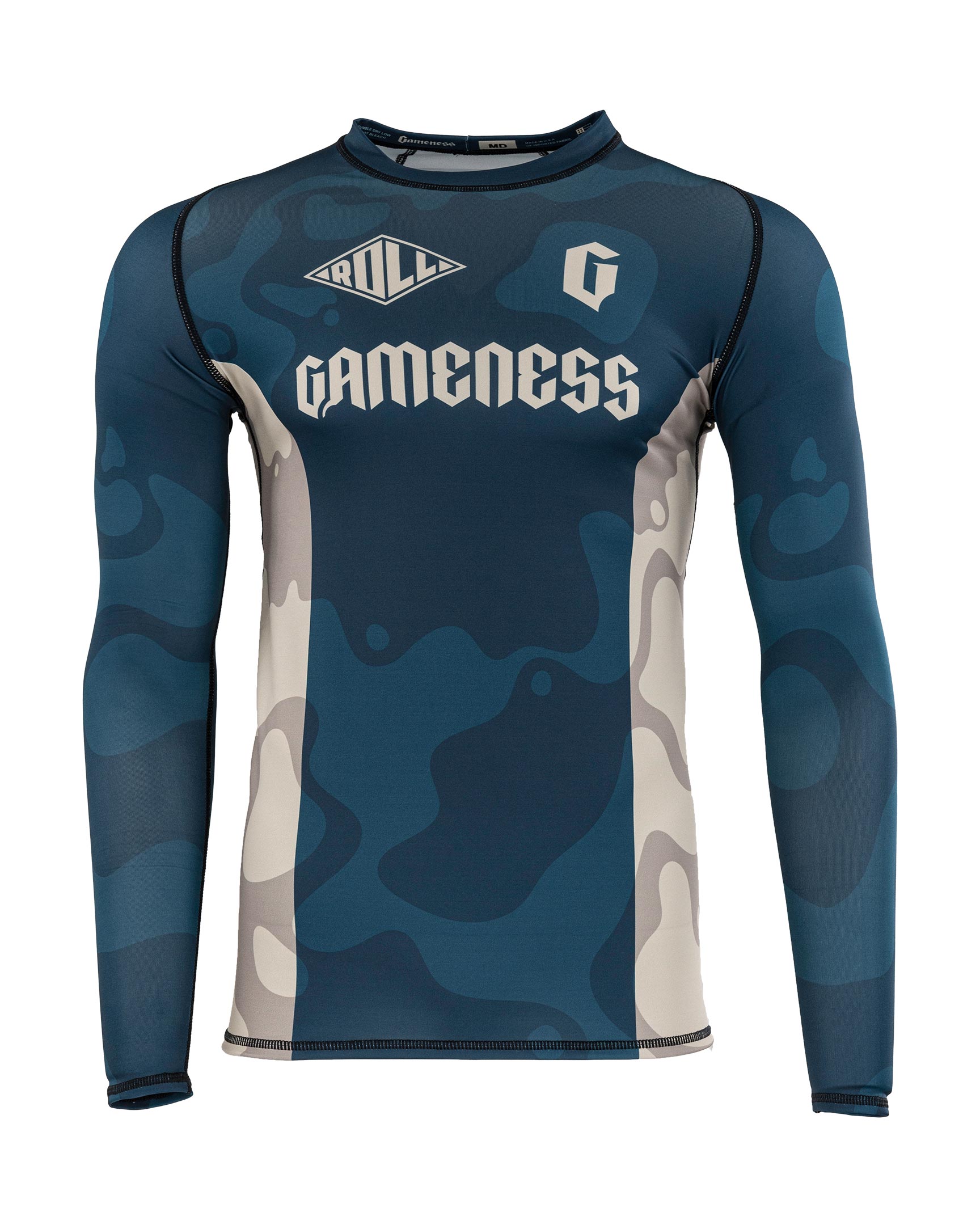 Gameness Mens Long Sleeved Meeting Of The Waters Rash Guard