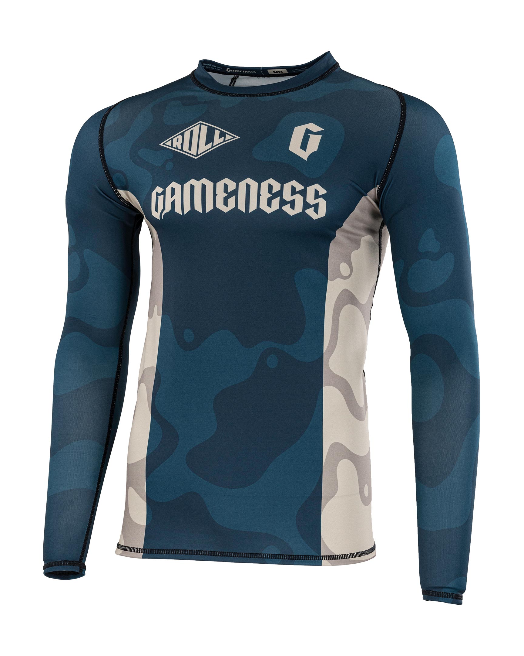 Gameness Mens Long Sleeved Meeting Of The Waters Rash Guard