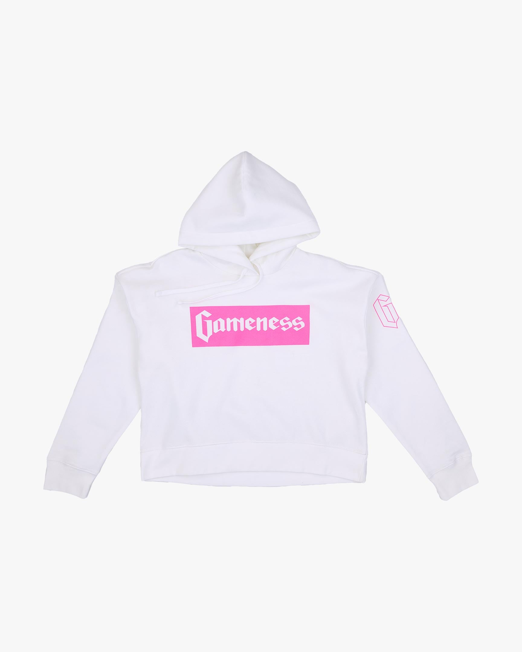 Classic Gameness Crop Hoodie White