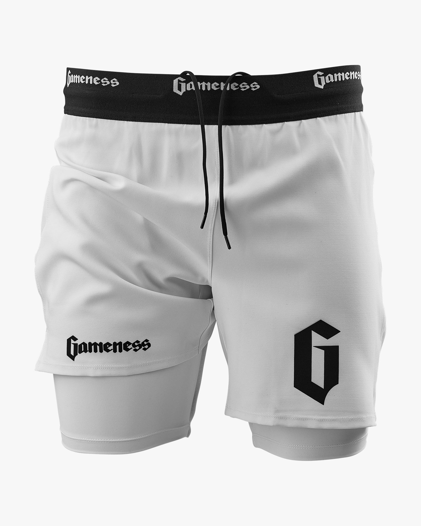 Gameness Men's Lined Pro Grappling Short White
