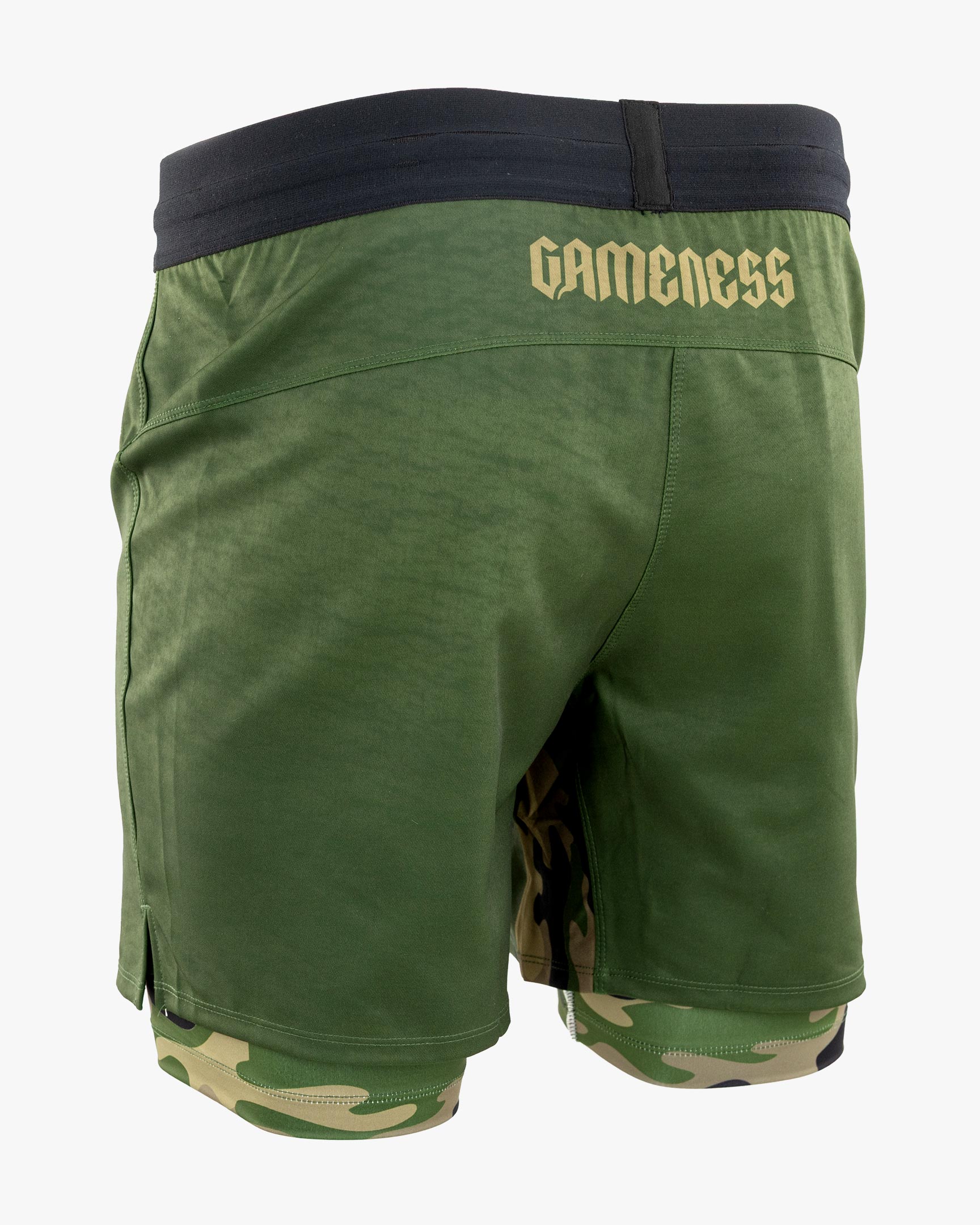 Gameness Men's Combate Lined Grappling Shorts Olive