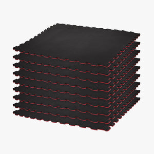 Reversible 2 Color 3/4" Thick Puzzle Sport Mat Kit - Black/Cardinal