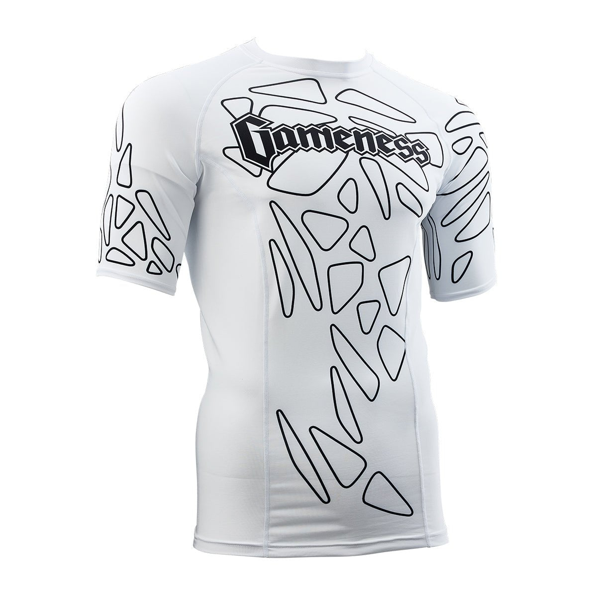 Gameness Men's Short Sleeve Pro Ranked Rash Guard White
