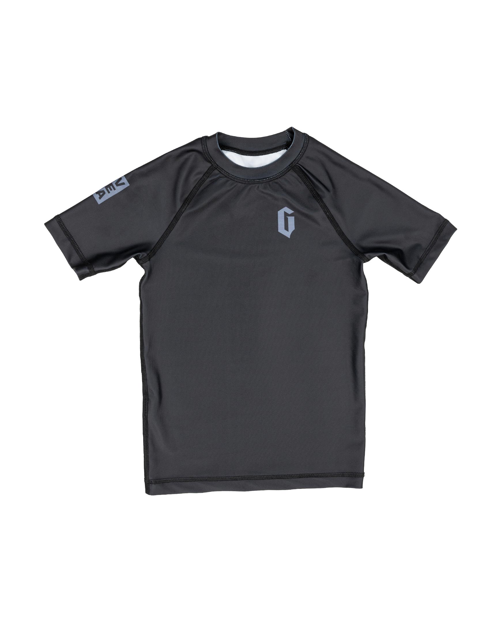 Gameness Boy's Short Sleeve Evreda Rash Guard Black Grey
