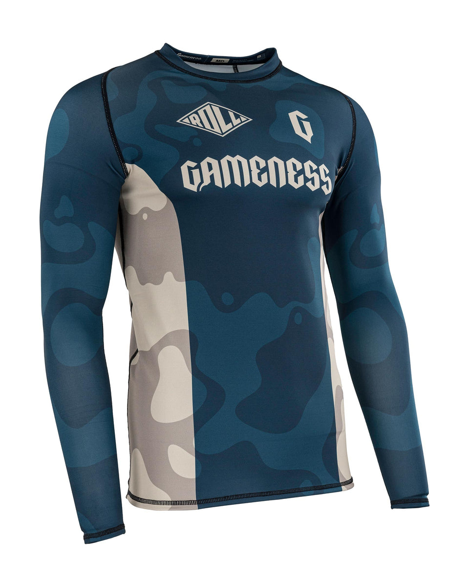 Gameness Mens Long Sleeved Meeting Of The Waters Rash Guard