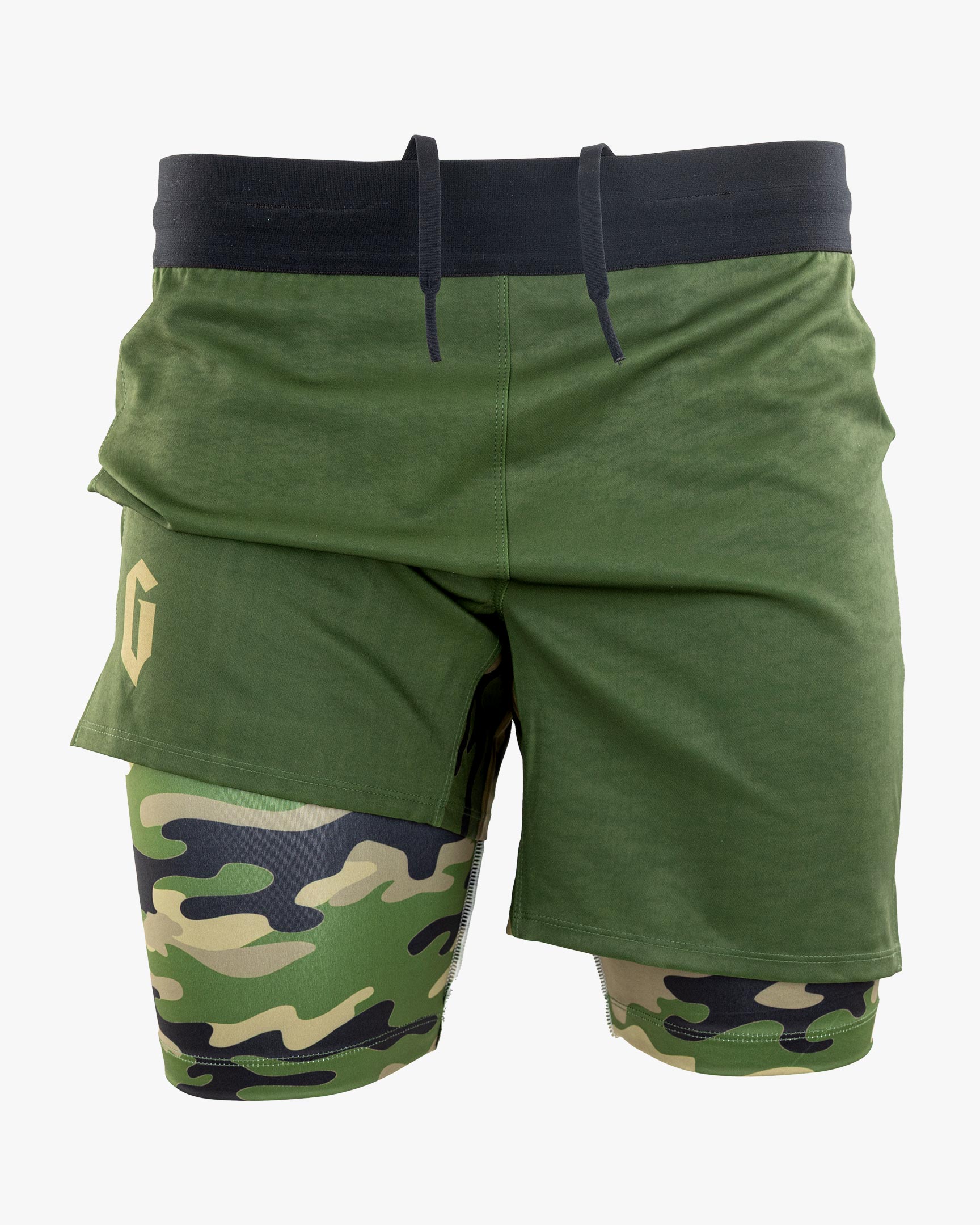 Gameness Men's Combate Lined Grappling Shorts Small Olive