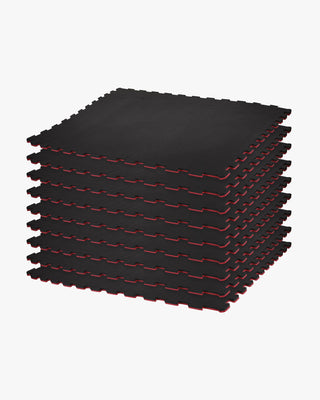 Reversible 2 Color 3/4" Thick Puzzle Sport Mat Kit - Black/Cardinal
