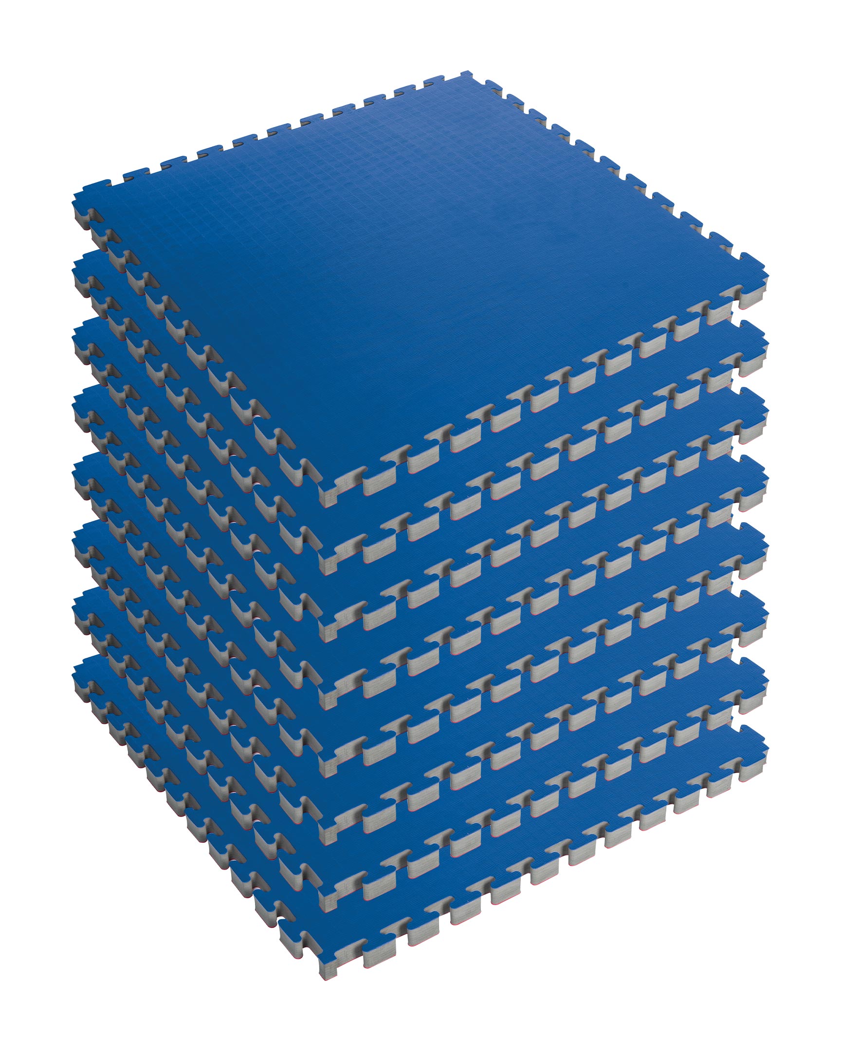Reversible 1" Puzzle Mat Eight Piece Bundle - Blue/Red 1" Blue Red