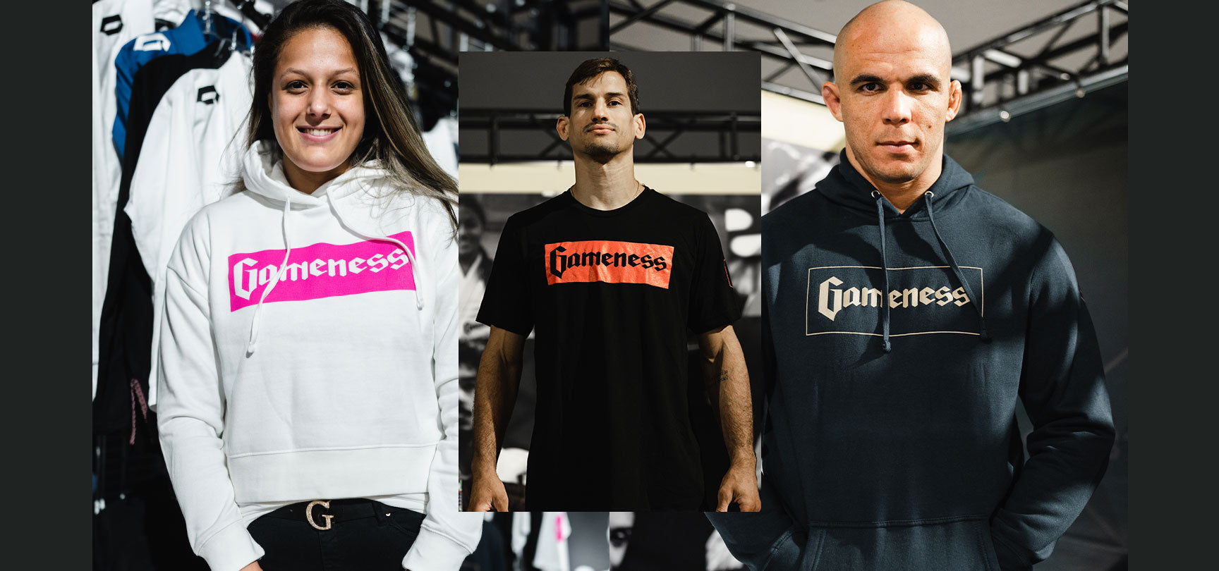 collage of martial artists in gameness apparel