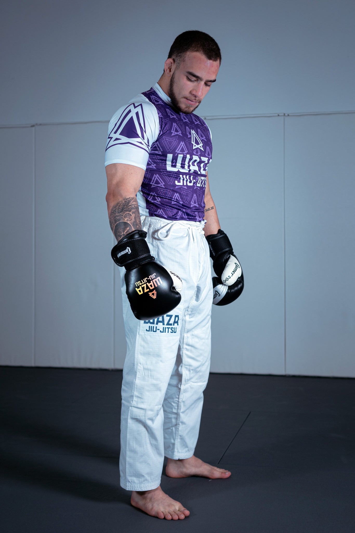 martial artist standing wearing custom gloves
