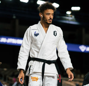 martial artist in gi with patches